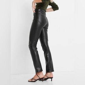 GAP Vintage High-Rise Black Faux Leather Straight Leg Pants